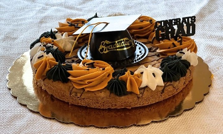 Grad Cookie Cake - Black & Gold