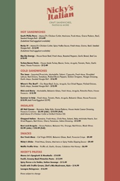 Nicky's Italian 1221 West March Lane