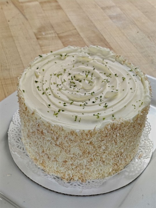 Cake: Coconut Cake with Lime Buttercream, Lime Curd and Toasted Coconut (6" Whole)
