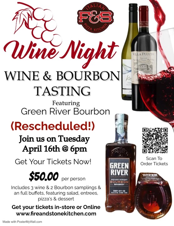 Wine Tasting - Tues April 16th (Rescheduled) - 6:00pm - 2024