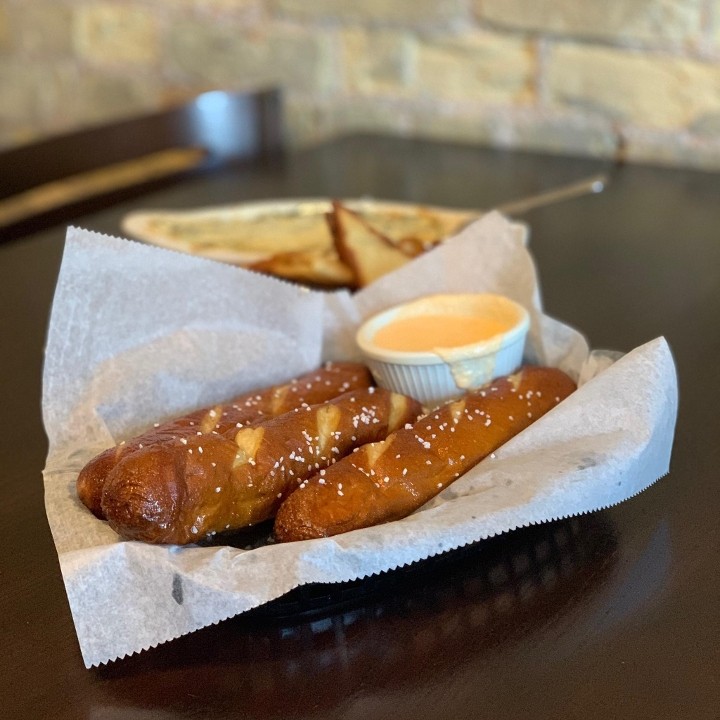 Pretzel Breadsticks w/ Cheese Sauce