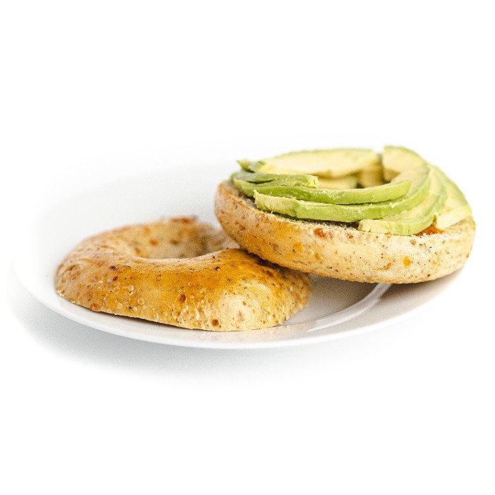 Bagel with Whole Avocado