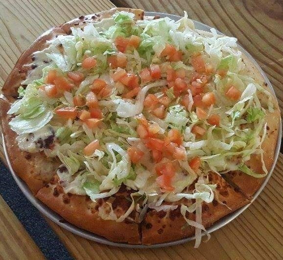 Taco Salad Pizza Sm. 10 Inch with Pop.