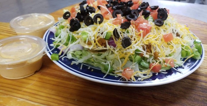 Taco Salad With Pop.