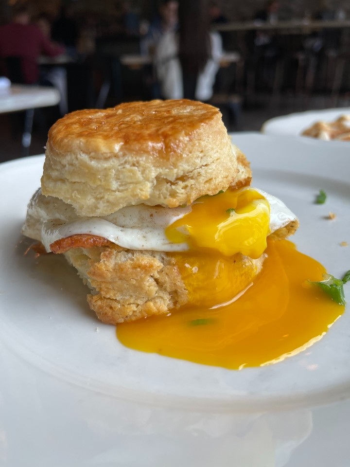 Fried Egg Biscuit Sandwich