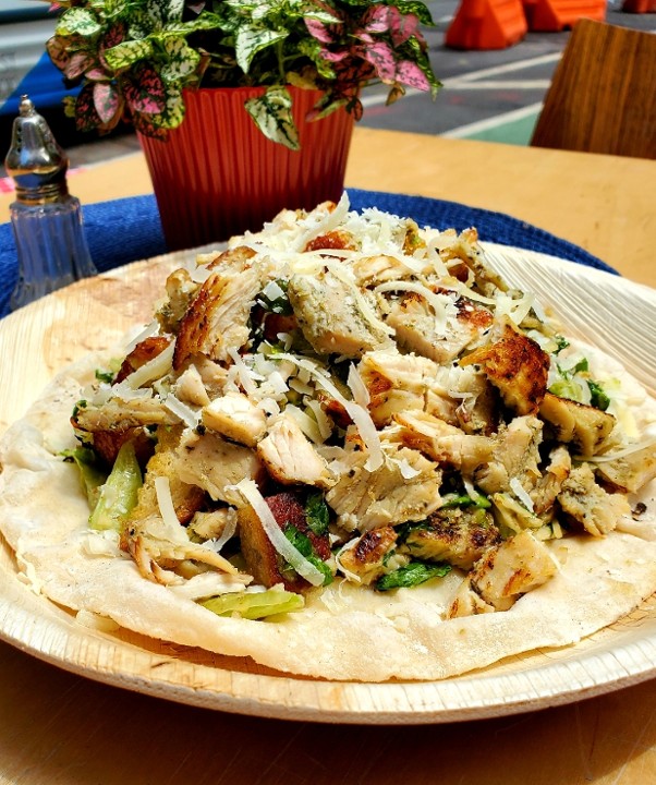 Individual Chicken Caesar Salad Pizza