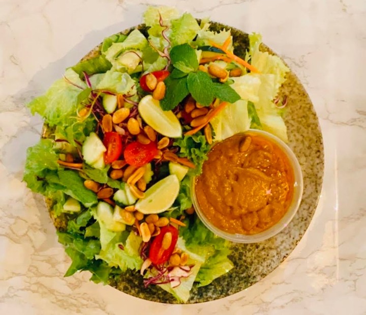 Crunchy peanut sauce Coconut lime Salad