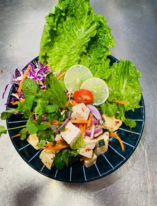 Larb Tofu Lettuce Wraps - Larb Tofu Vegan