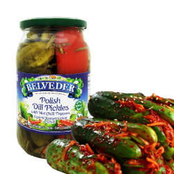 Polish Dill Pickles with Hot Chili Peppers