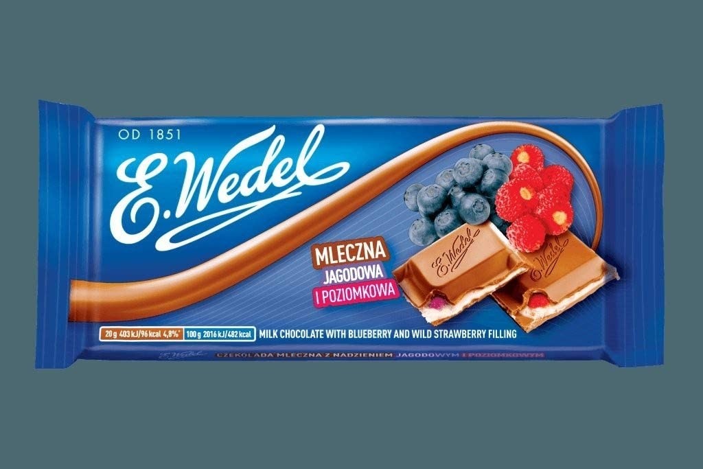 E. Wedel Milk Chocolate Bar with Blueberry & Strawberry Filling