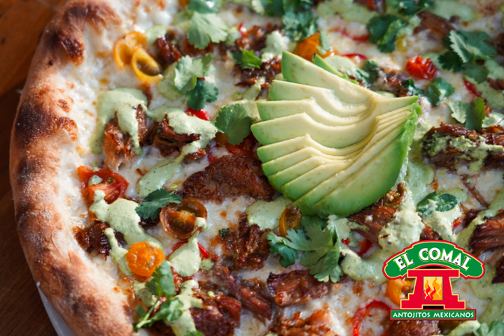 The Tribute: Taco de Carnitas Pizza, collaboration with El Comal