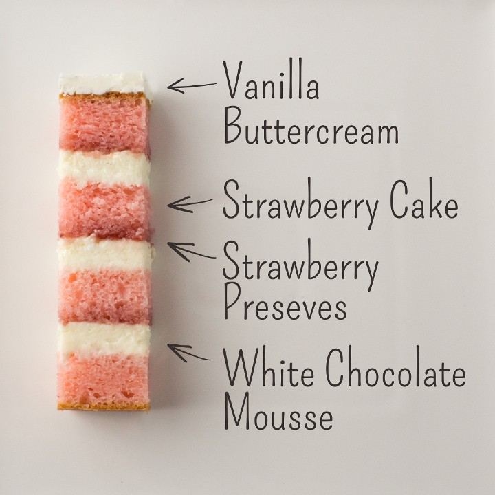 6" Vanilla White Chocolate w/ strawberry preserves