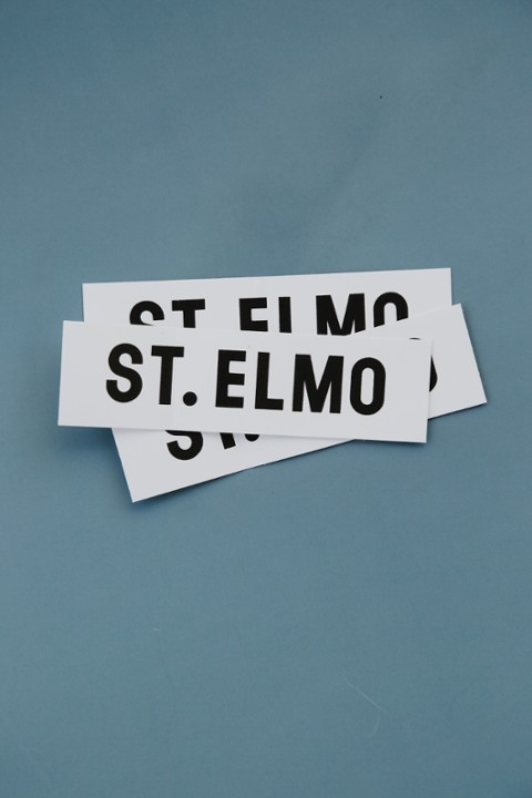 White ST ELMO Sticker