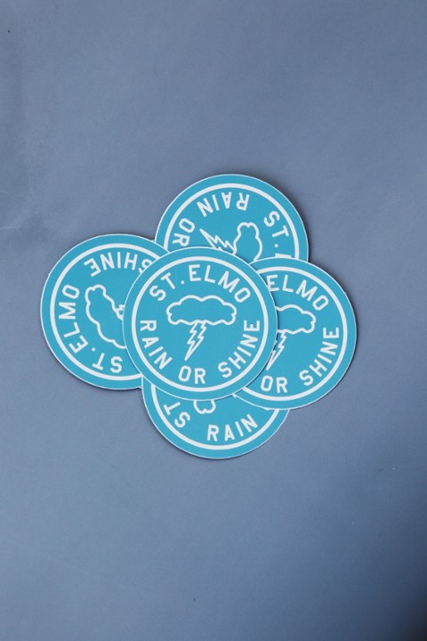 Blue RAIN OR SHINE Sticker