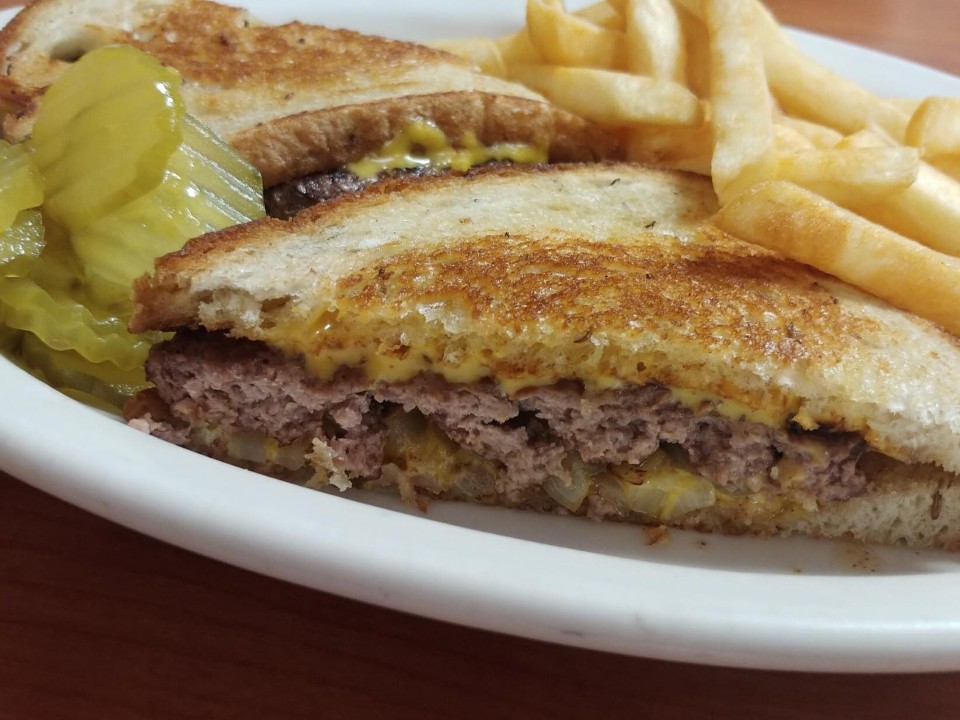 • Patty Melt on Rye with Grilled Onions