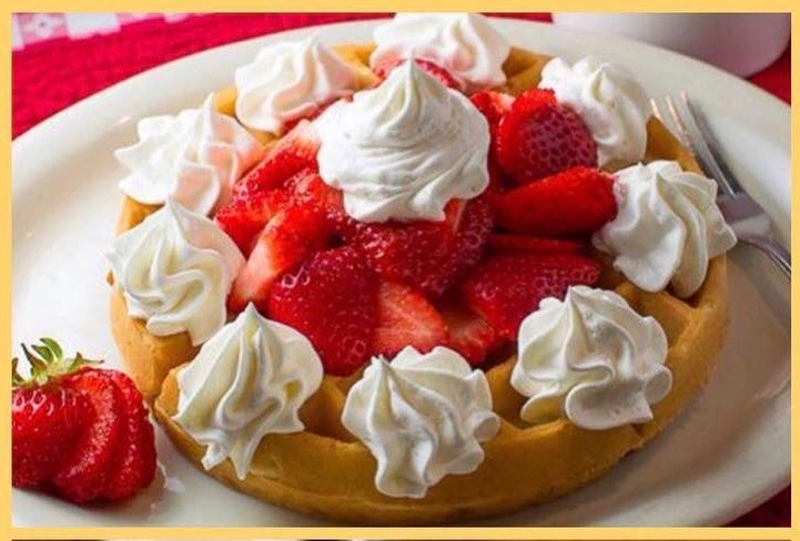 • Waffle w/Strawberries & Whip Cream