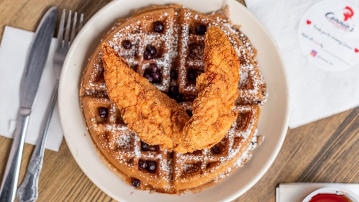 Johnny's Blueberry Waffle with 2 Chicken Breast Tenders