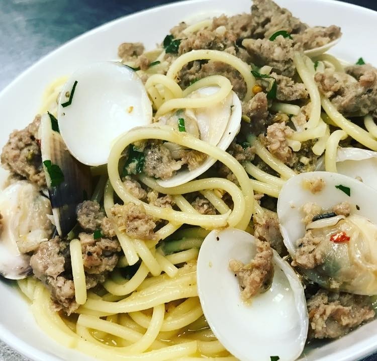 Clams and Sausage Pasta - Lunch