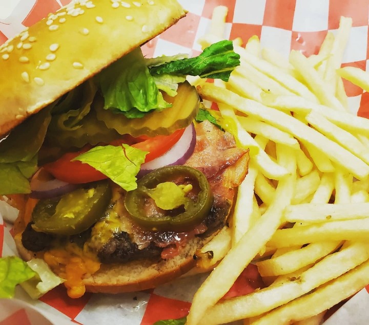 Jalapeno, Bacon & Cheese Burger