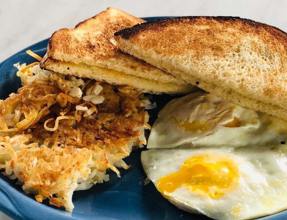 2 Eggs, Toast, and Hashbrowns