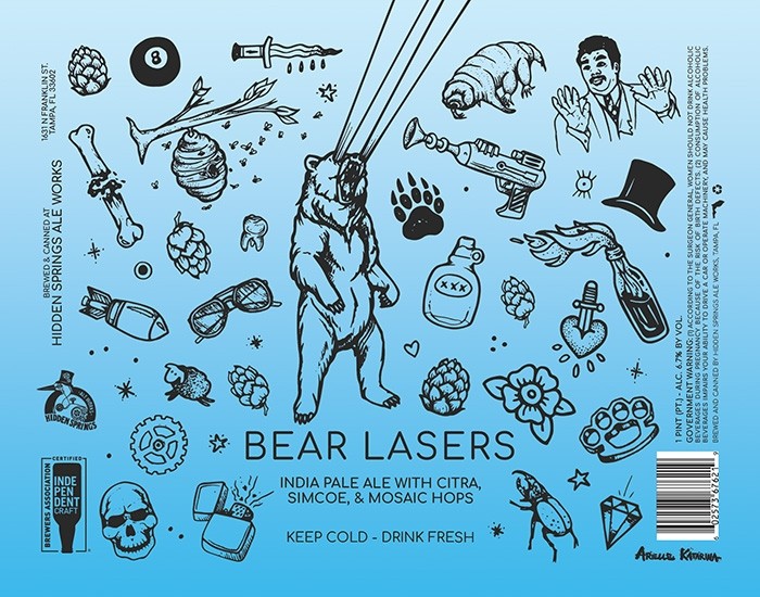 13oz Bear Lasers IPA - Hidden Springs Ale Works - Draft