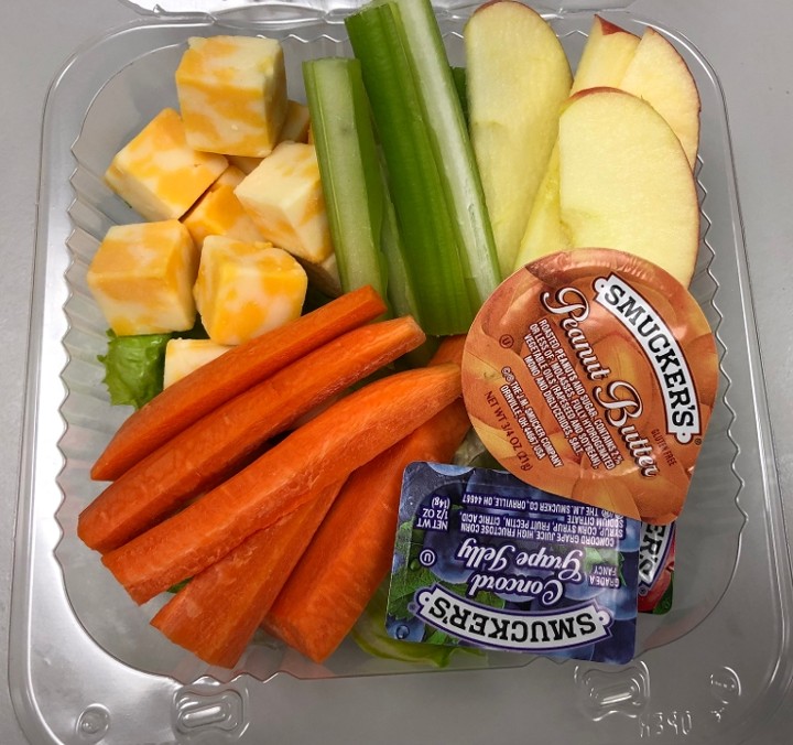 Peanut Butter + Veggie + Cheese Snack Bowl