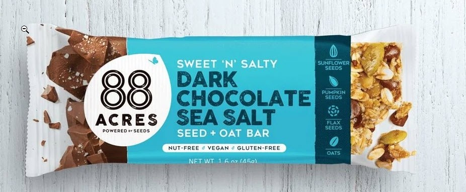 88 Acre Bar - Dark Chocolate Sea Salt Seed Bar