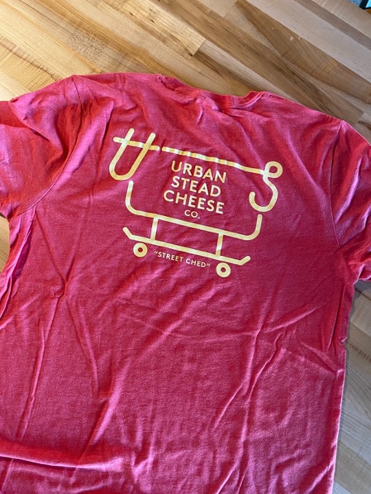 Red Short Sleeve Street Ched Shirt