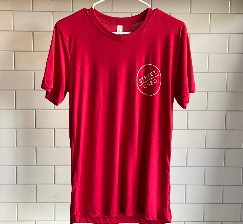Red Short Sleeve Street Ched Shirt