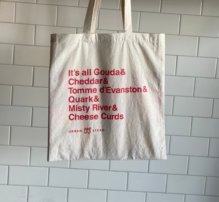 Cream Tote Bag - Helvetica Pattern