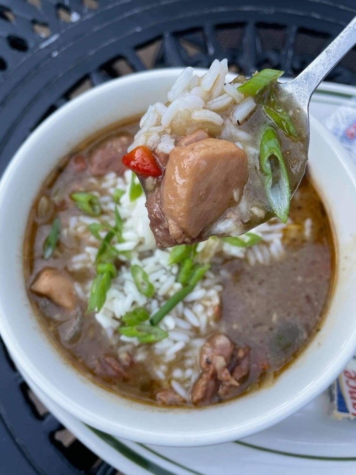Chicken and Andouille Gumbo with Crackers