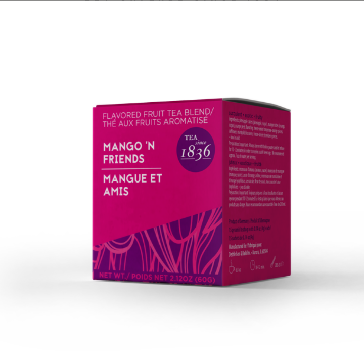 D&B Tea Box - Mango 'n Friends - Herbal 15ct Pyarmid Bags