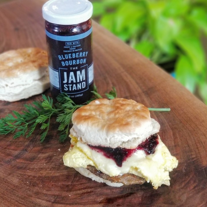 Blueberry Morning Breakfast Sandwich.