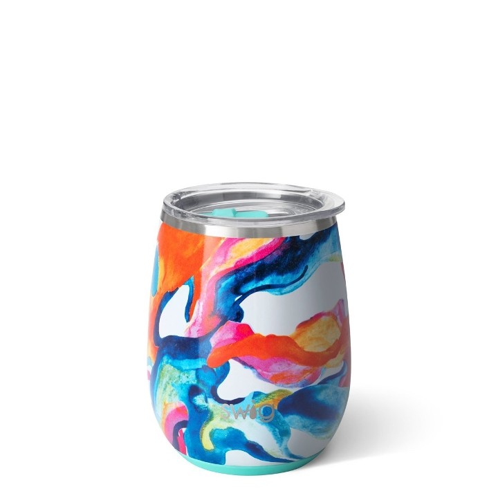14oz Wine Glass - Color Swirl