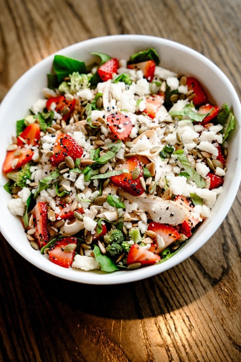 Strawberry Spinach and Smoked Chicken Salad