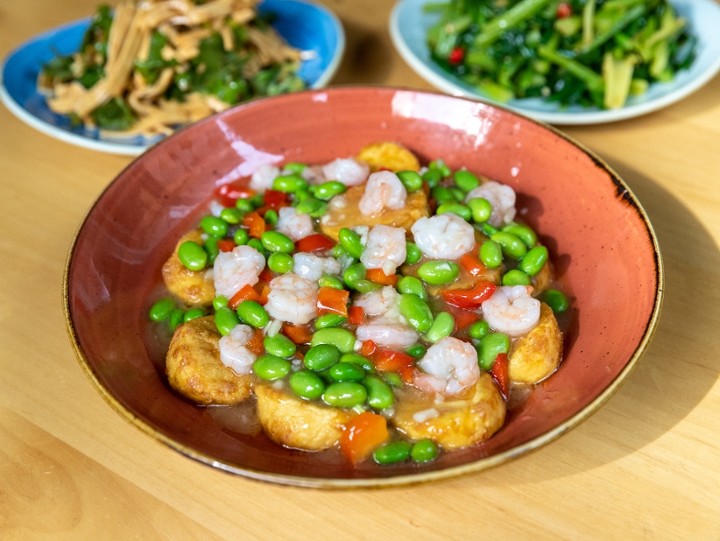 Umami Shrimp Egg Tofu 毛豆虾仁玉子豆腐*