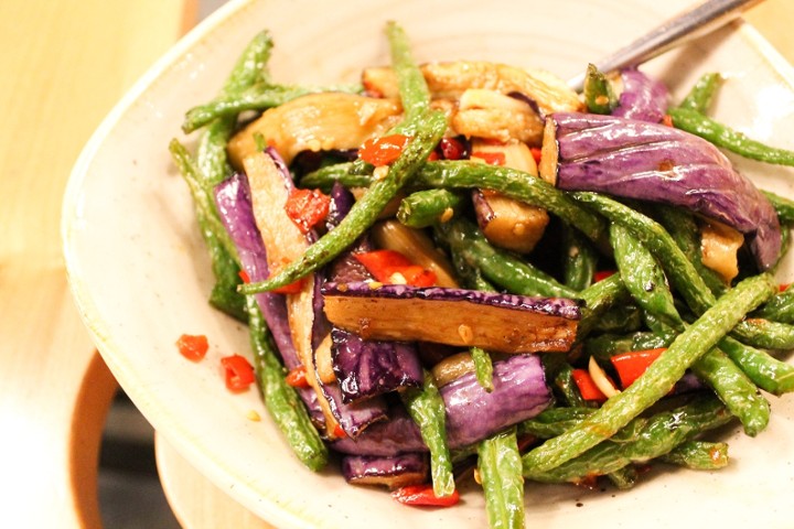 [L] String Bean with Eggplant 四季豆炝炒茄子*