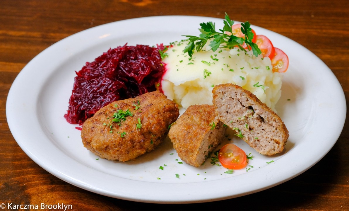 Ground Pork Cutlet with egg wrapped in bacon 