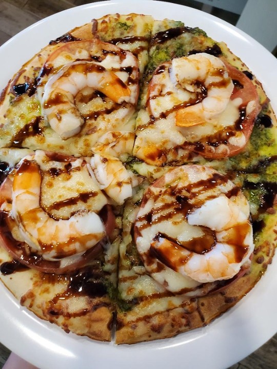 Shrimp And Pesto Pizza