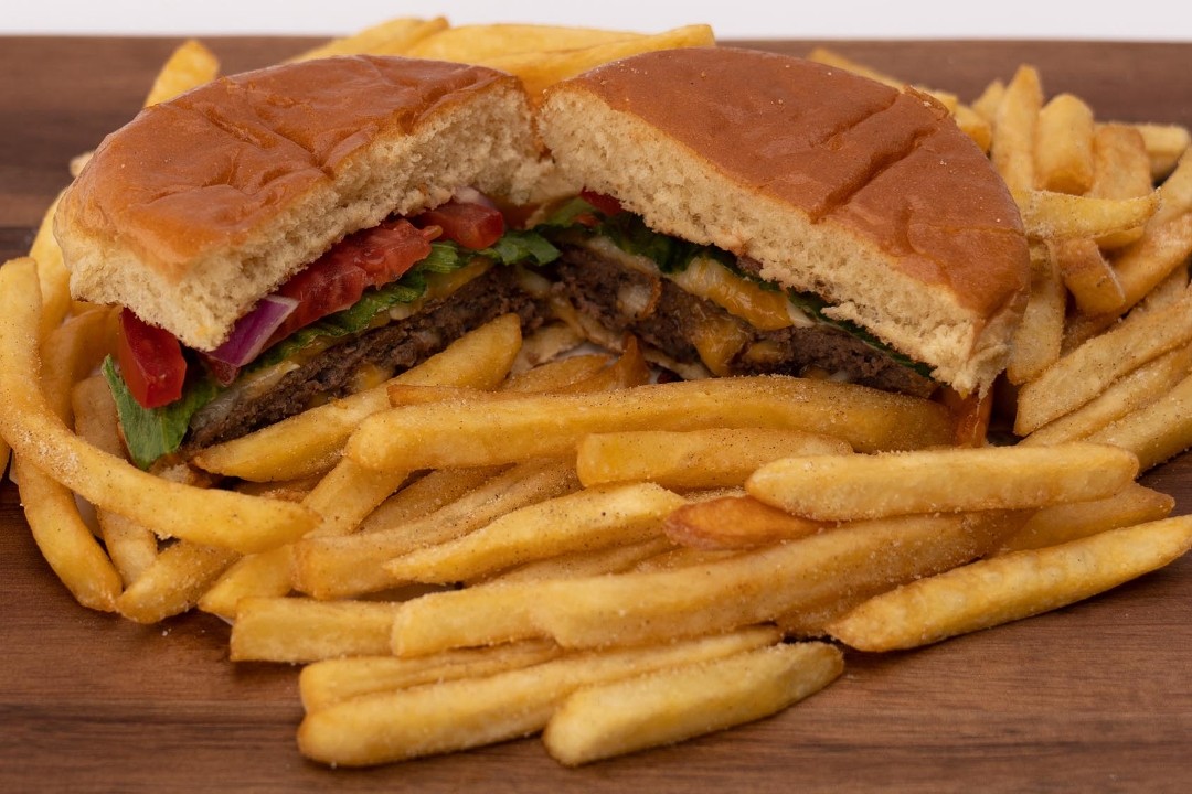 Habibi Double Cheese burger W/Fries