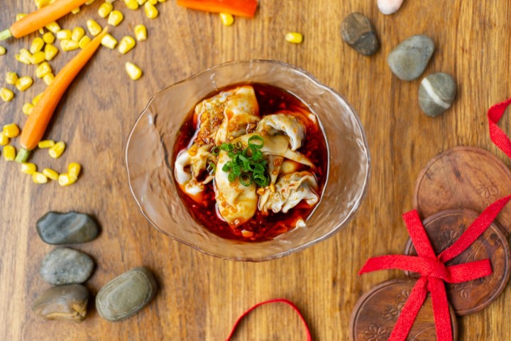 Vegetable Wonton in Chili Oil