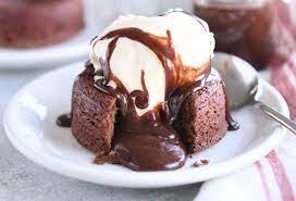 Lava cake with ice cream