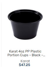 KARAT 4OZ PP PORTION CUPS - BLACK 4oz黑色酱料碗