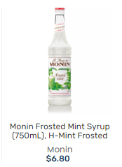 MONIN FROSTED MINT SYRUP 薄荷汁