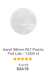 KARAT 98MM PET FLAT LIDS 98毫米口径PET杯平盖