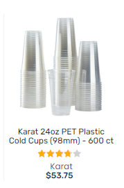 KARAT 24OZ PET COLD CUPS (98MM) 24oz透明PET冷杯