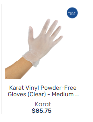 KARAT LATEX POWDER-FREE GLOVES (CLEAR) - MEDIUM 一次性手套中号