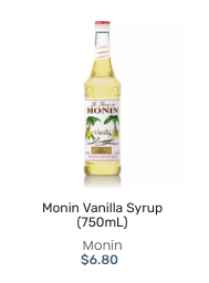 MONIN VANILLA SYRUP 香草汁