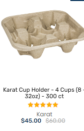 KARAT CUP HOLDER - 4 CUPS (8OZ - 32OZ) - 300 CT 四杯托
