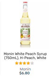 MONIN WHITE PEACH SYRUP 白桃汁